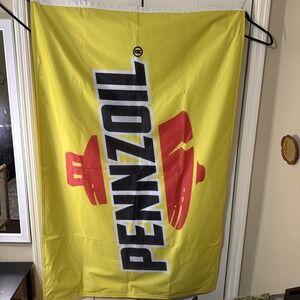 XL Official Pennzoil Flag Banner 71 X47 Inches Double Sided Never Used Man Cave